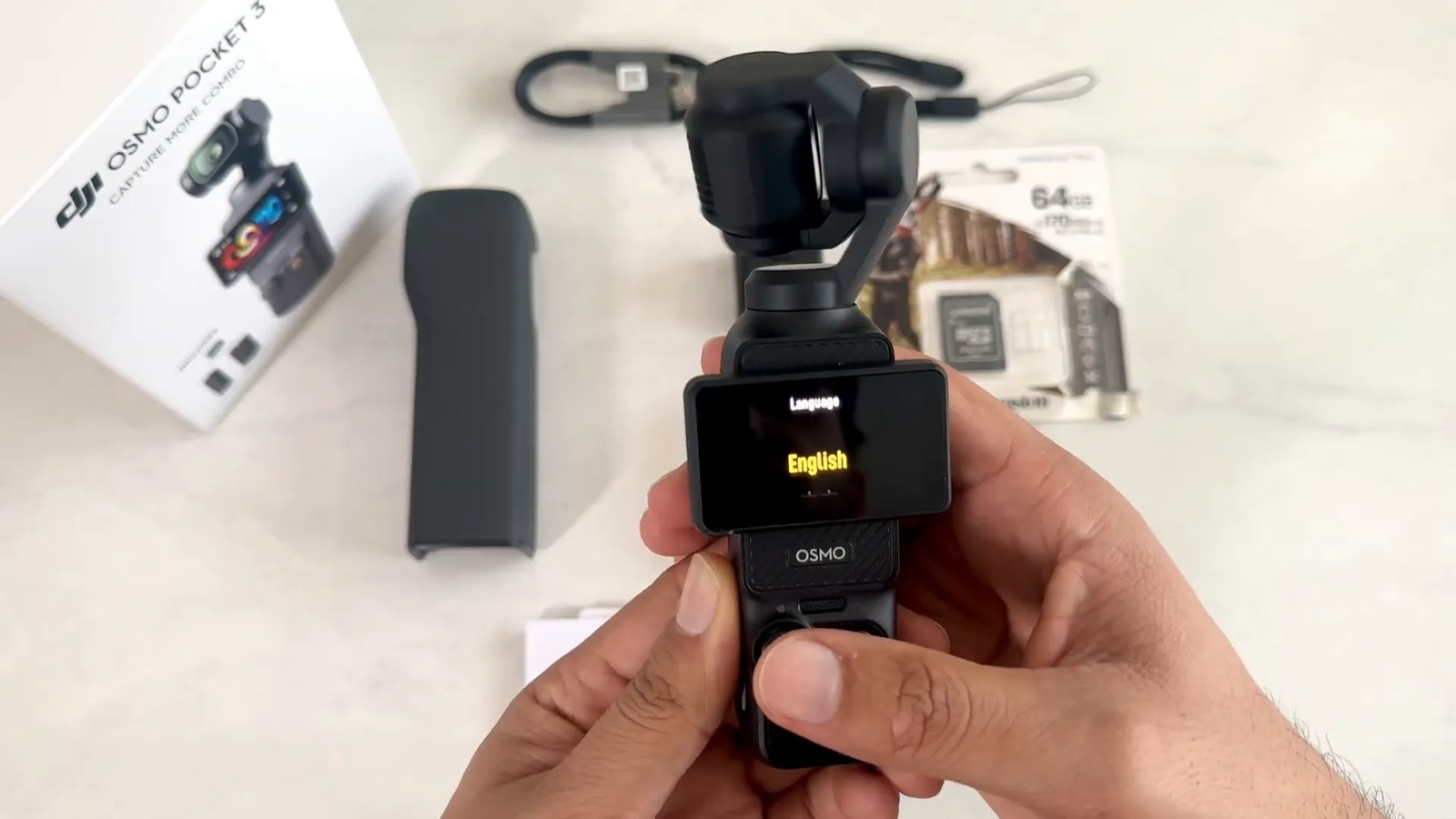 DJI Osmo Pocket 3 language selection screen