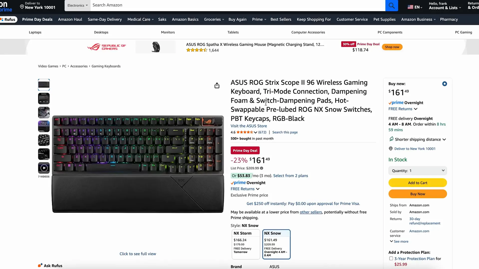 ASUS ROG Strix Scope II 96 wireless keyboard