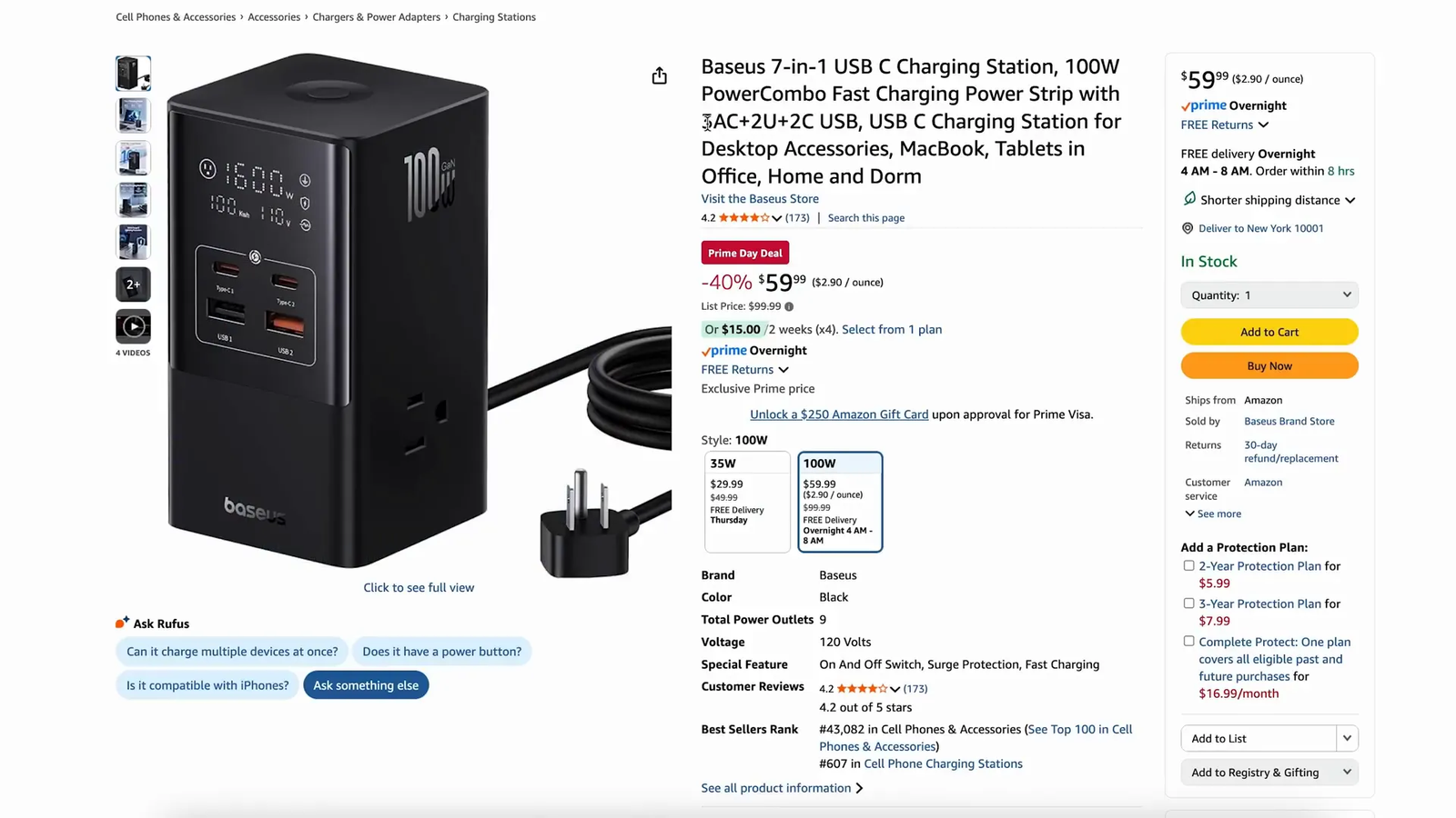 Baseus 7-in-1 charging station with display