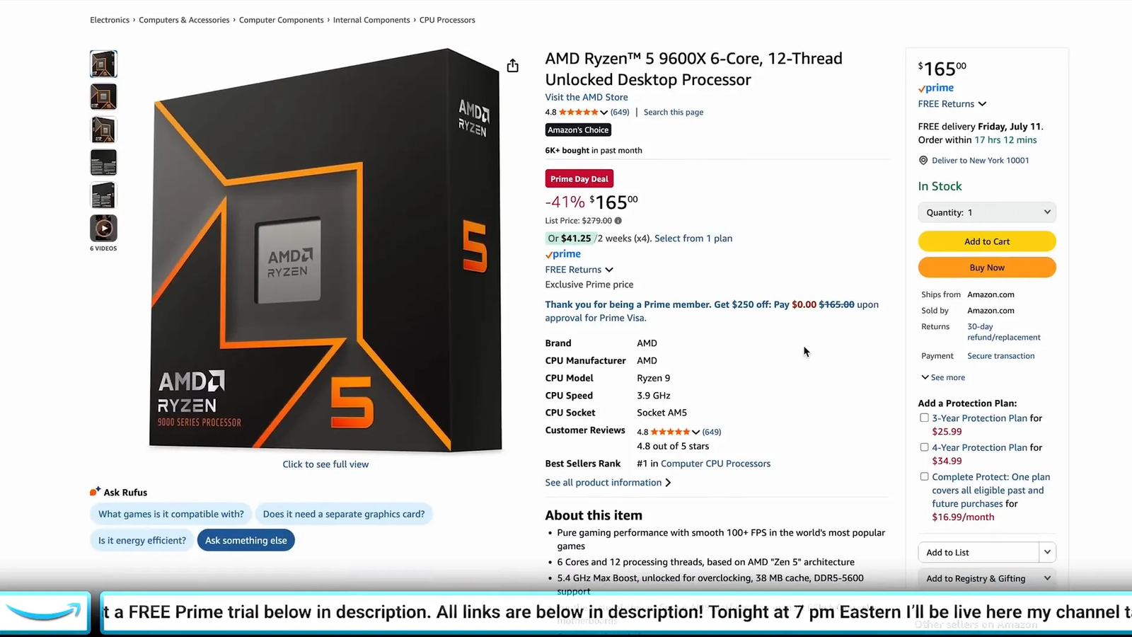 AMD Ryzen 5 9600X CPU