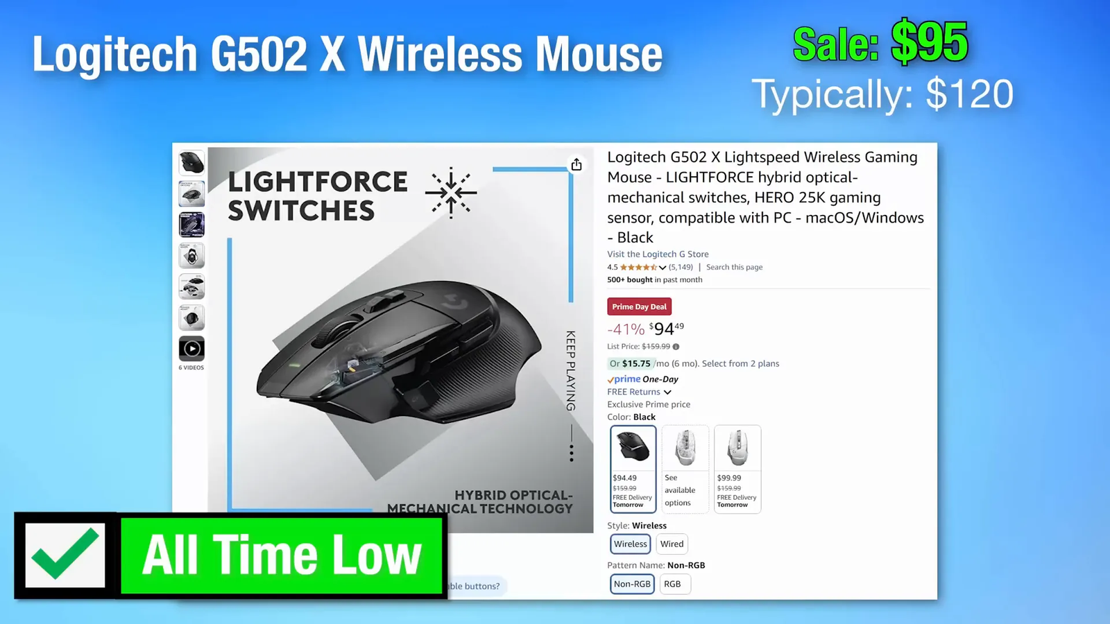 Logitech G502 X wireless gaming mouse