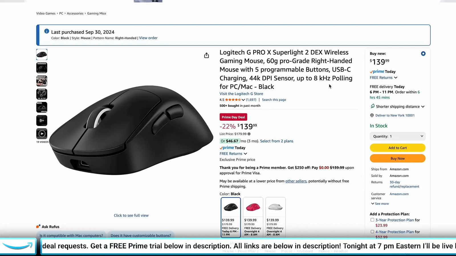Logitech G Pro X Superlight 2 DEX mouse