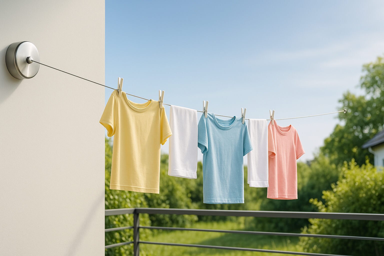 Retractable Outdoor Clotheslines for Efficient Drying