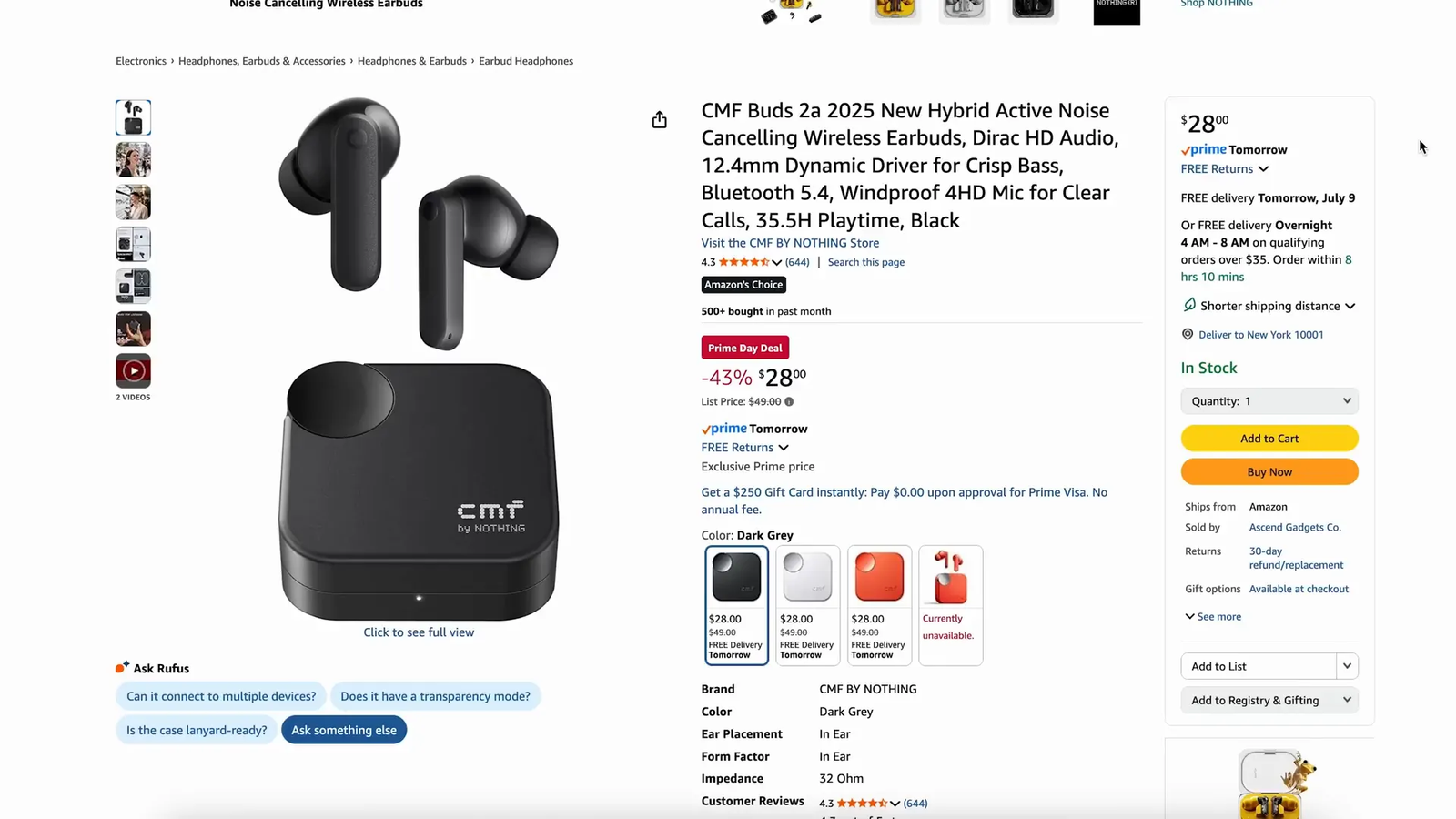 CMF Buds 2a wireless earbuds