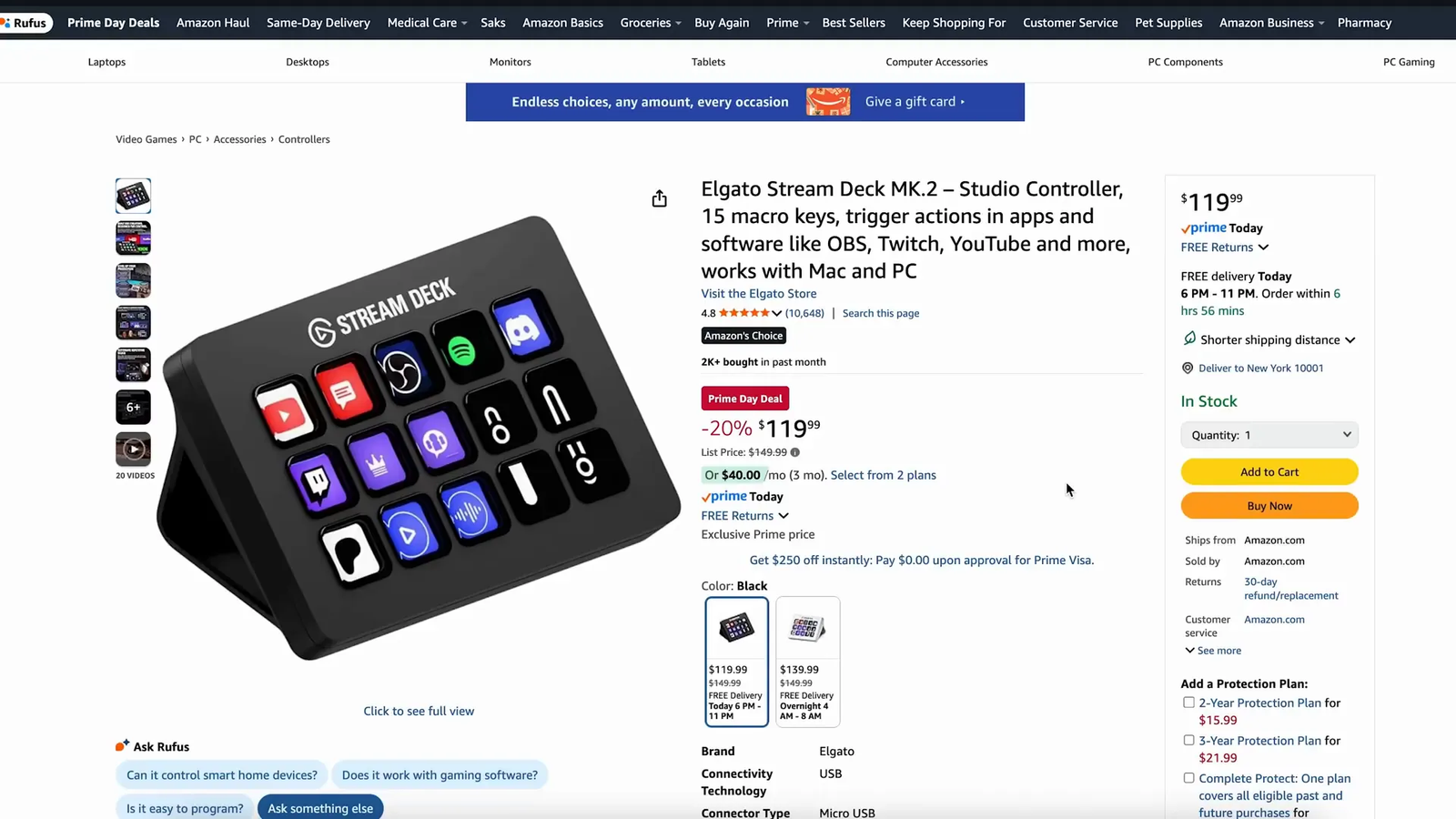 Elgato Stream Deck Mk.2 on desk