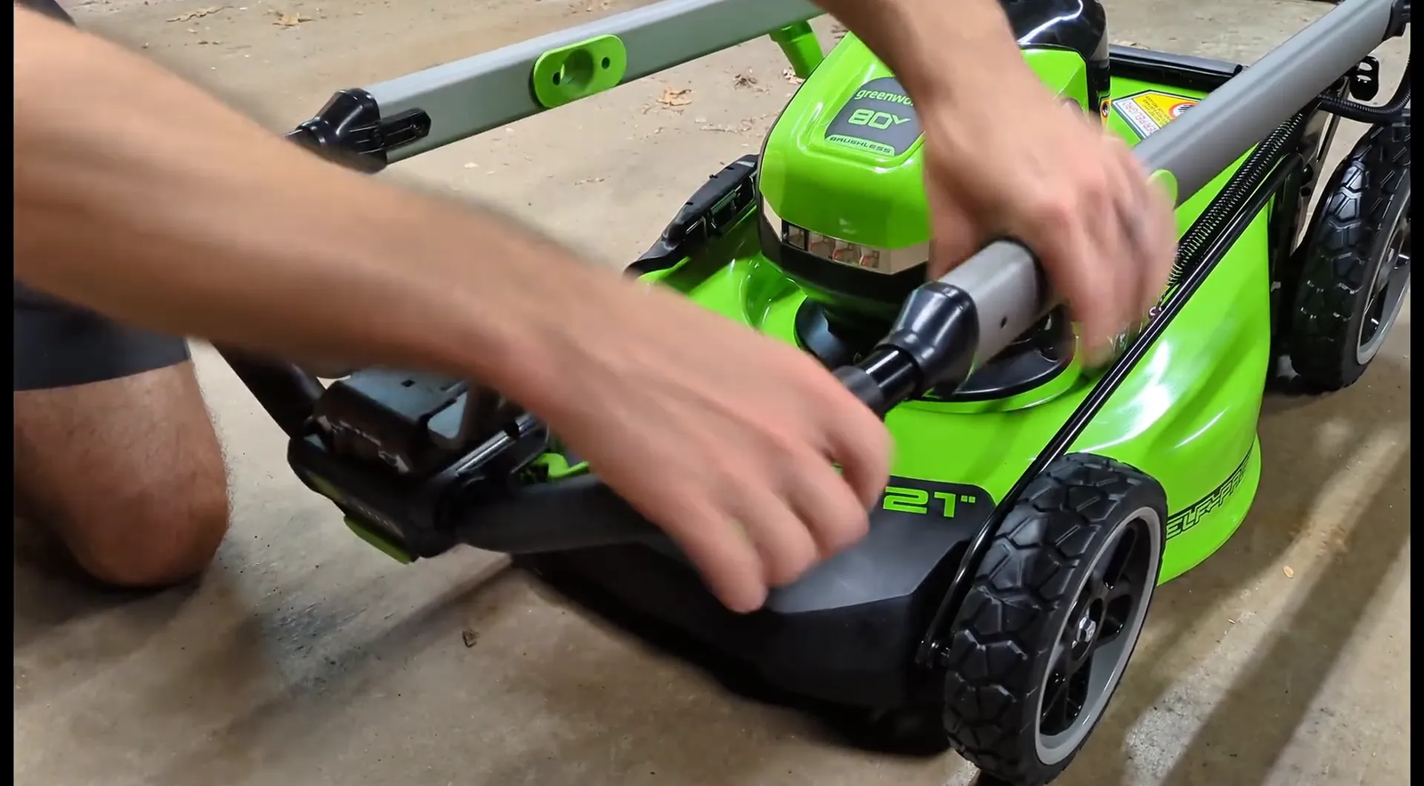 Attaching handlebar bolts with screwdriver