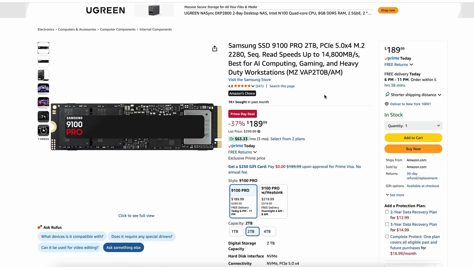 Samsung 2TB NVMe SSD 990 Pro