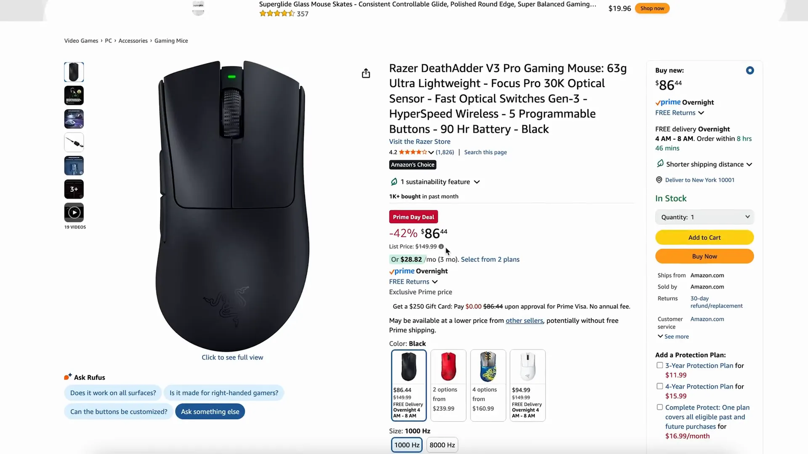 Razer DeathAdder V3 Pro gaming mouse