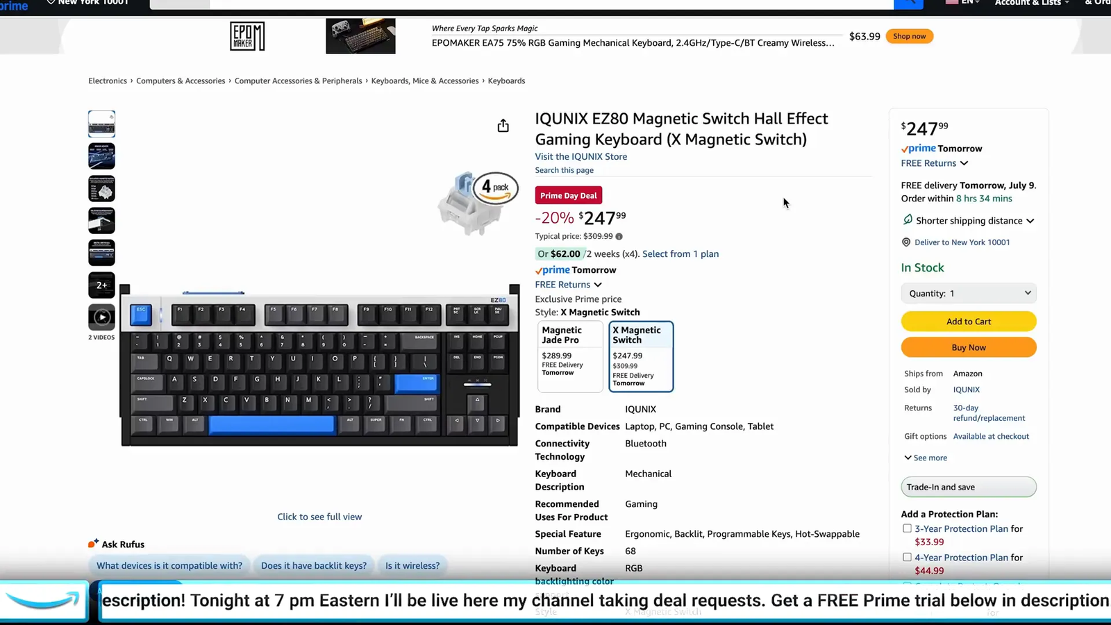 iQUNIX EZ80 mechanical keyboard