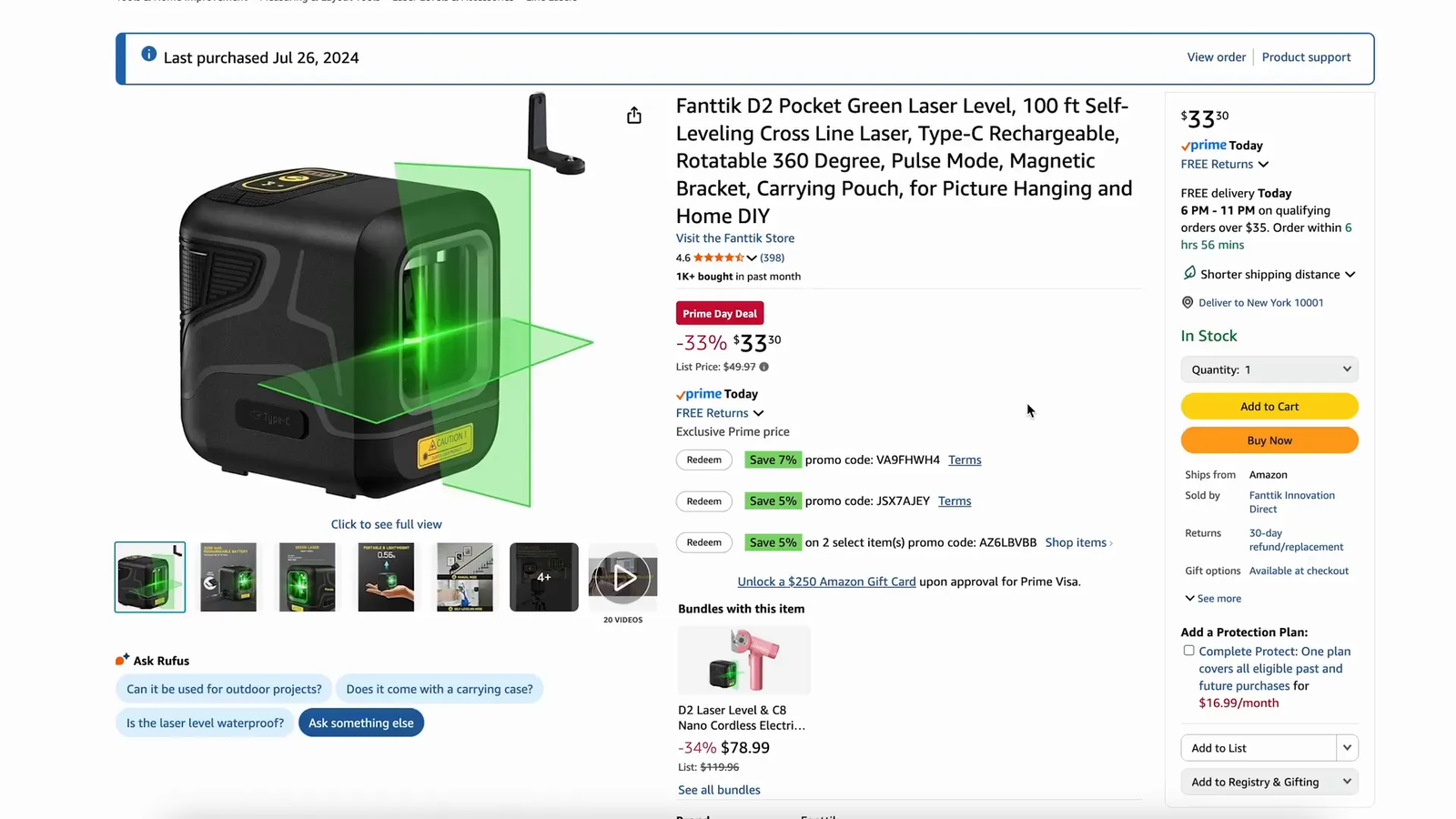 Fantech D2 Laser Level in use