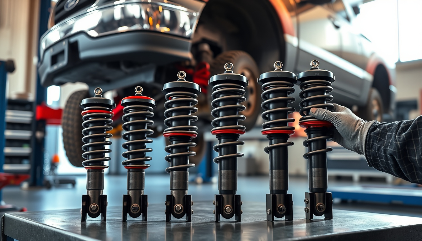 2002 Ford F-150 4x4 on a lift with new shock absorbers ready for suspension replacement