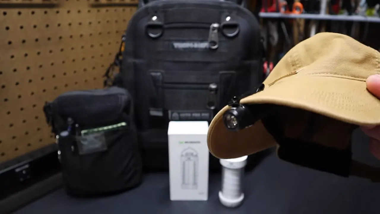 Clip reversed on the ThruNite Ti to mount as a hat light