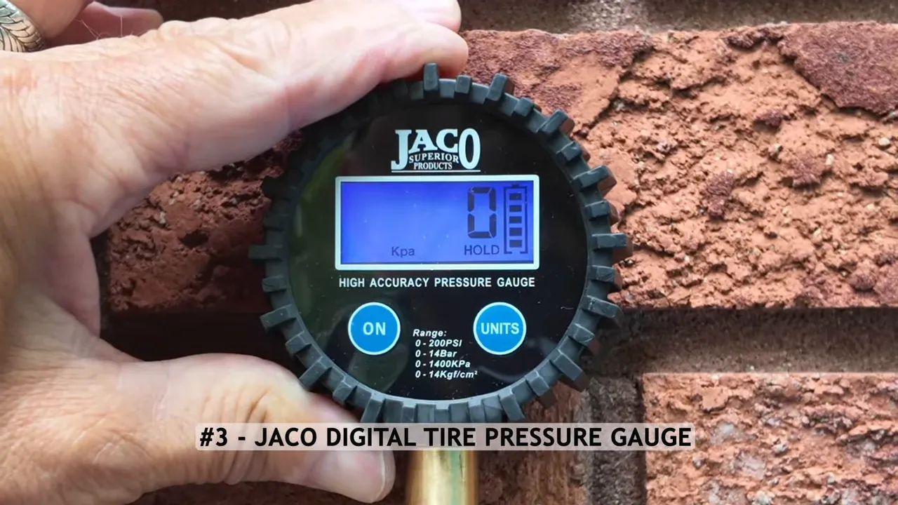 JACO ElitePro digital tire pressure gauge with illuminated dial