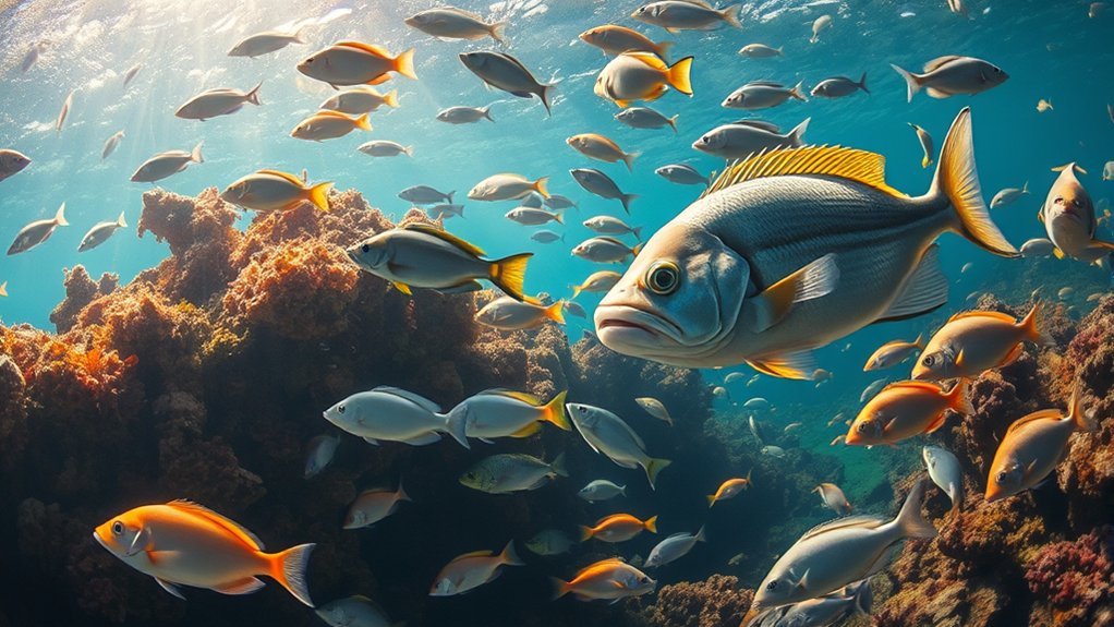 balanced diet with varied foods for aquarium fish
