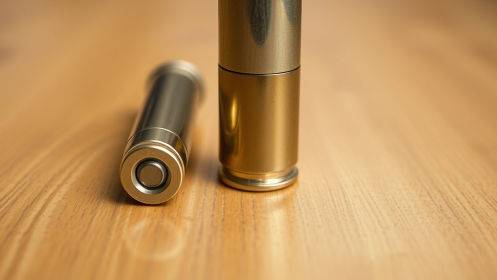 Centerfire ammunition showing the primer in the center