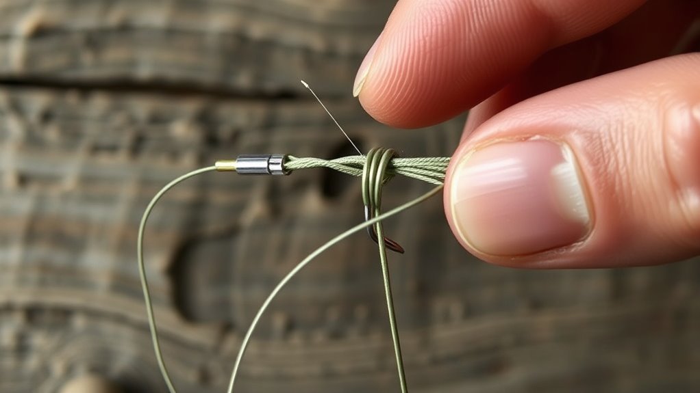 clinch knot tying steps