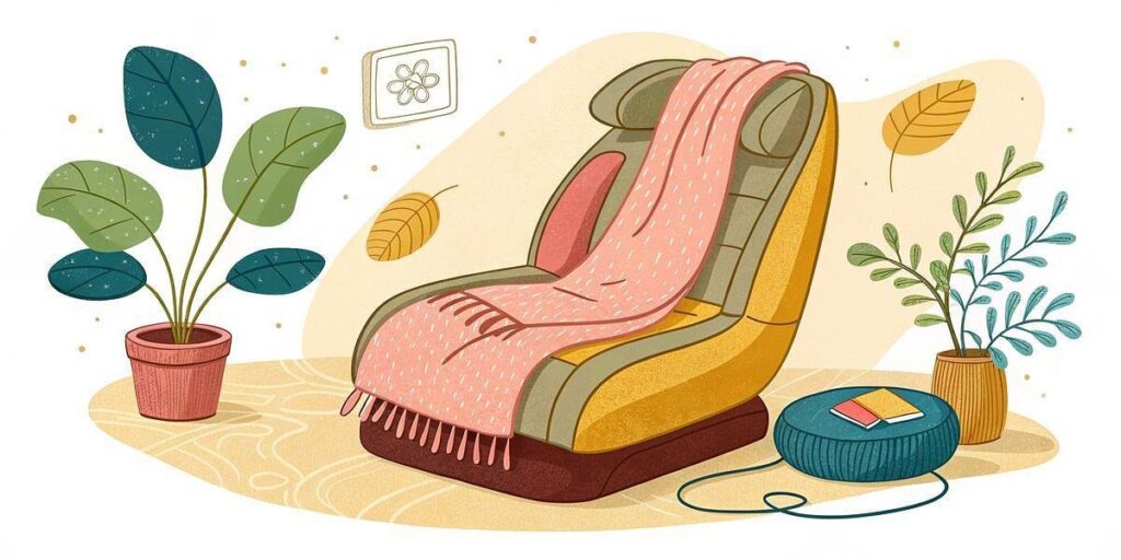 Illustration of a car seat with a protective seat cover