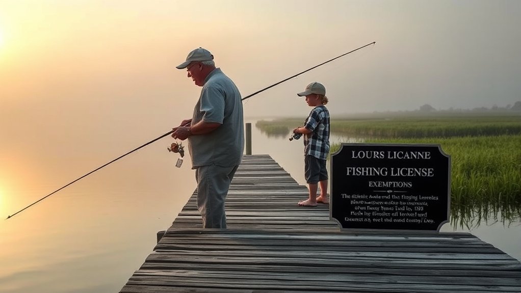 fishing license exemptions louisiana