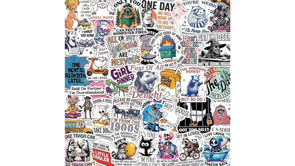 humorous adult holographic stickers