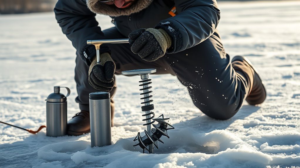 ice fishing hole drilling tips