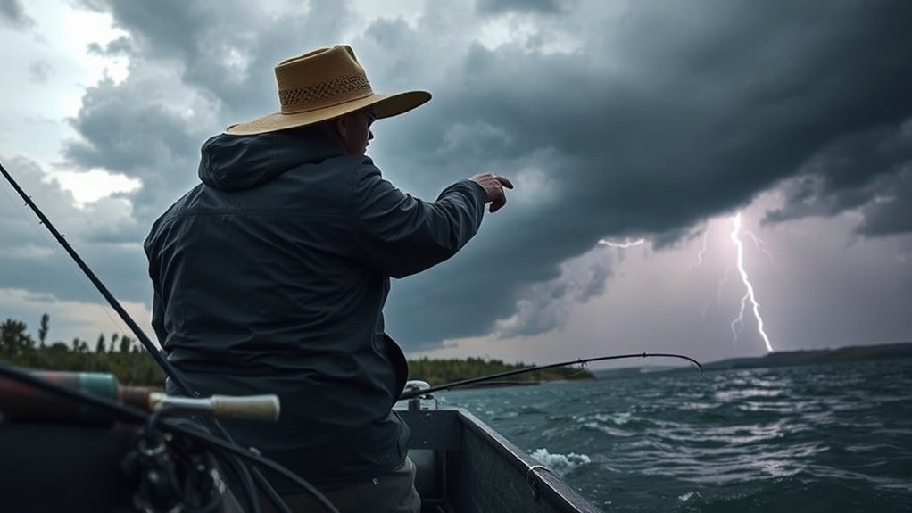 Lightning safety for anglers in a drift boat