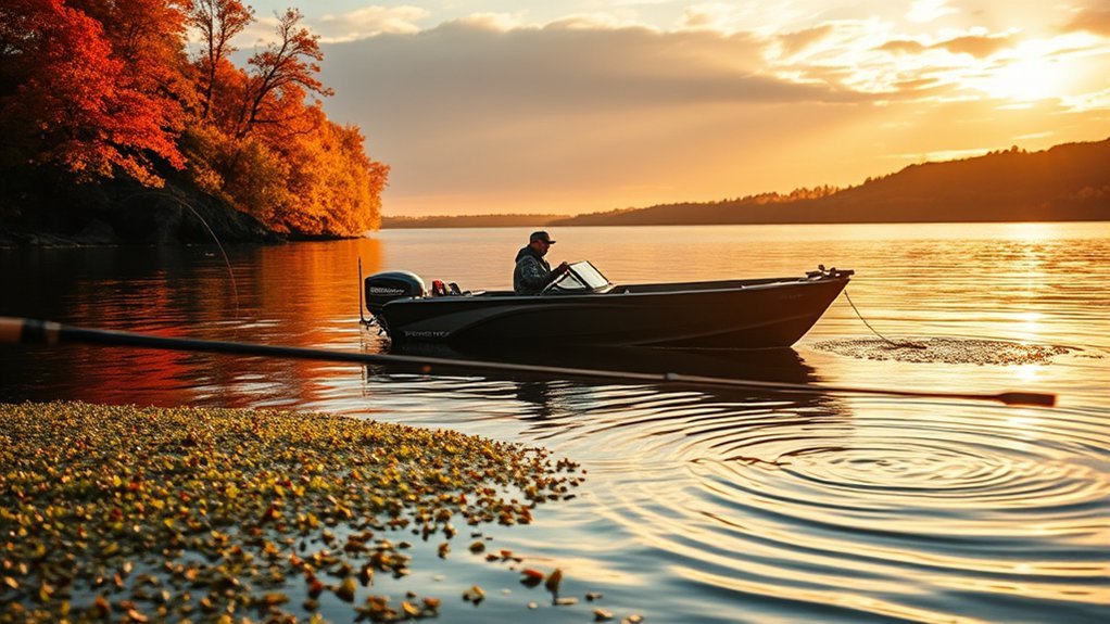 seasonal muskie fishing locations from spring flats to summer weedlines and fall deep water
