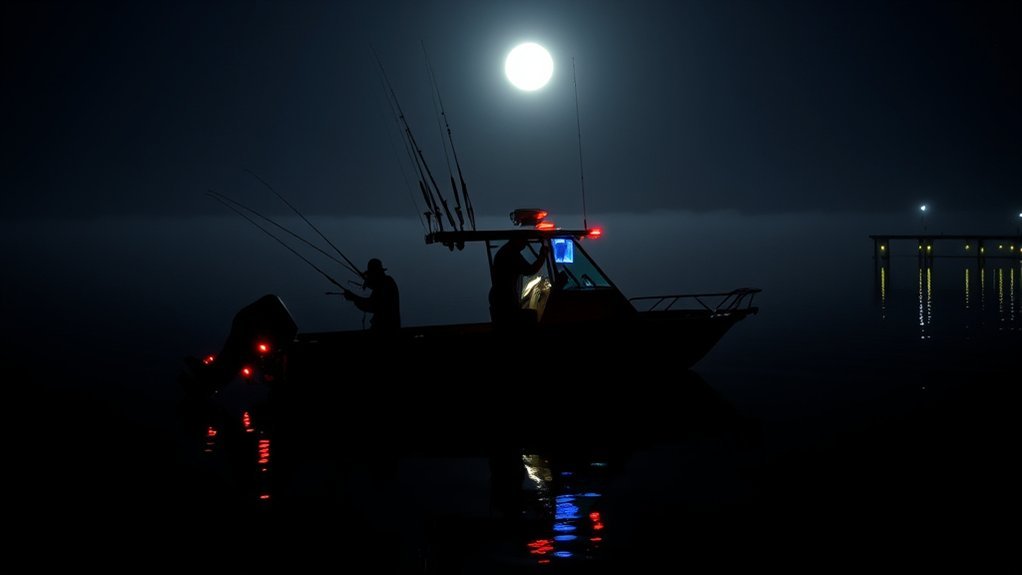 night angling boat setup
