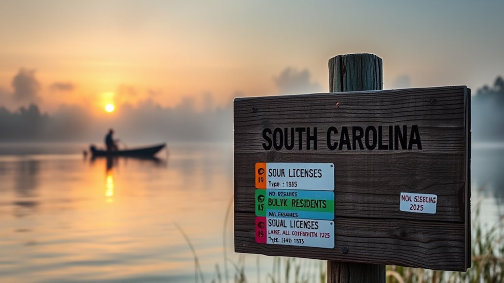 South Carolina non-resident fishing license costs for freshwater and saltwater fishing