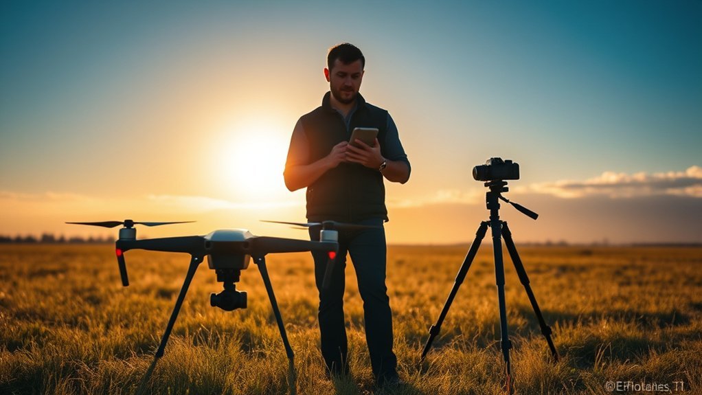 Sunlight angle affecting shadows and contrast in drone photography