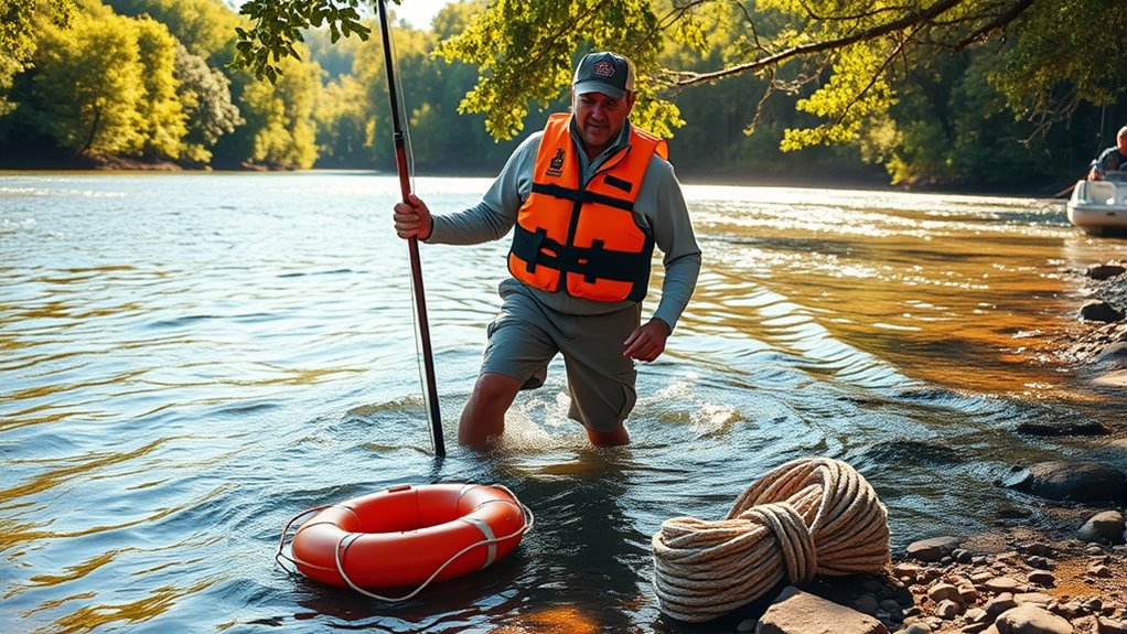 wading foot entrapment rescue techniques