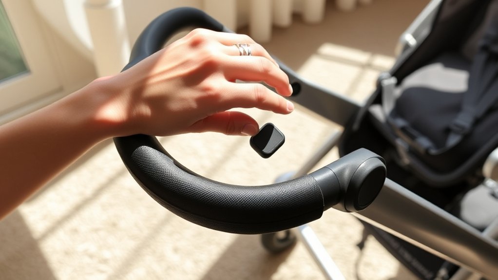 Activating the Cybex stroller folding mechanism