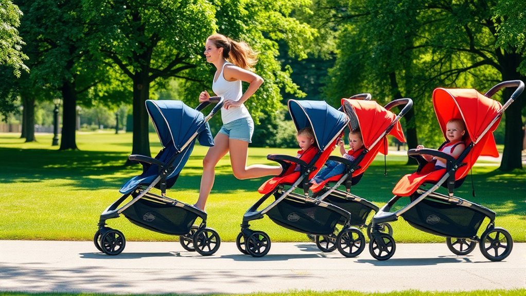 active family jogging strollers for running and outdoor paths