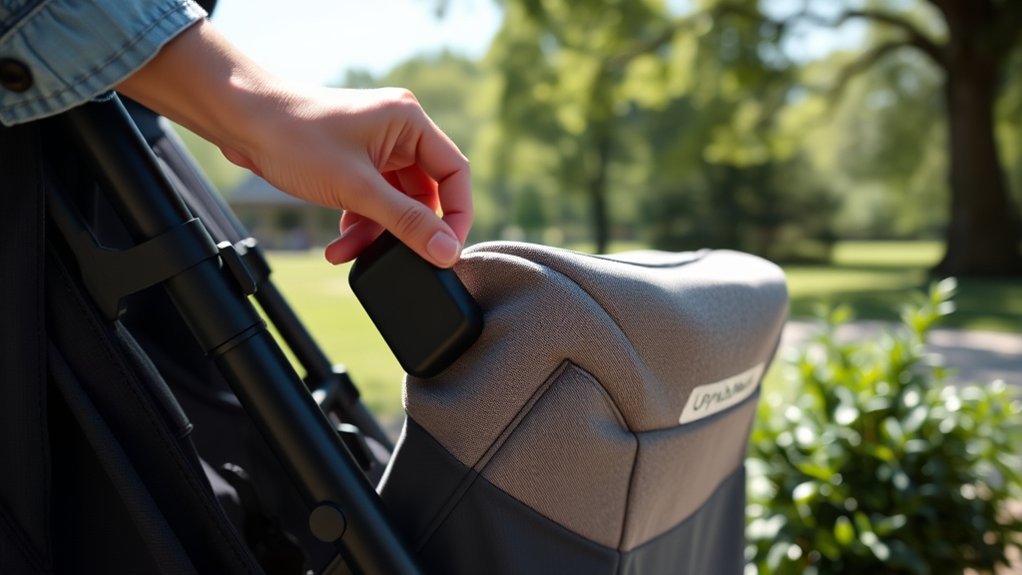 Adjusting the recline on an UPPAbaby Cruz stroller seat