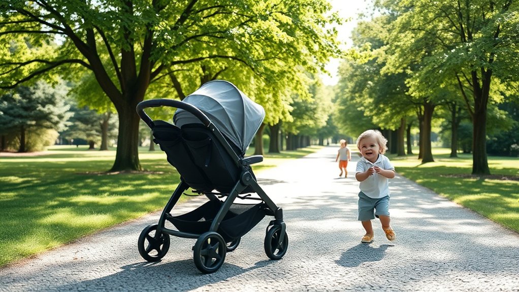 parent comparing children age gap before choosing a double stroller