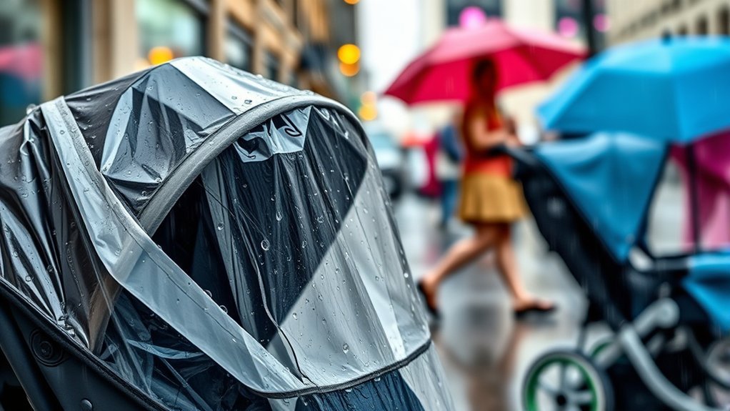 alternative rain protection options including umbrella poncho and stroller cover