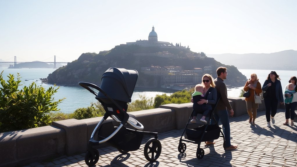 baby carrier option for exploring Alcatraz with a child