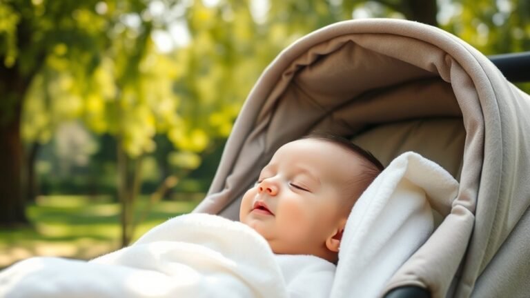 baby sleeping in stroller