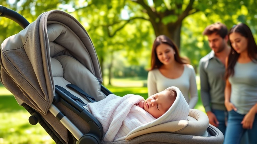 baby stroller readiness guidelines showing head control and sitting support