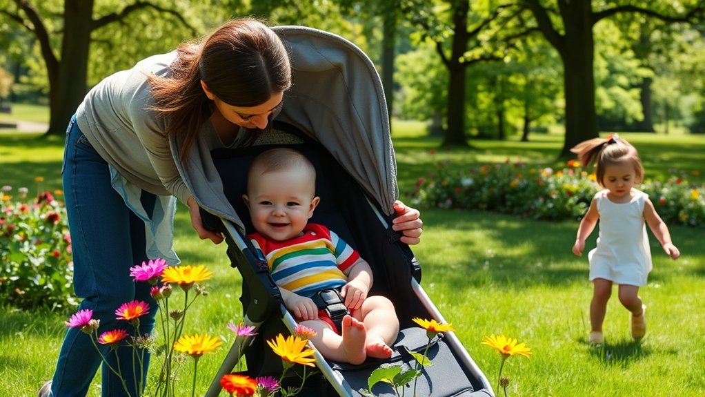 baby sitting with good posture as a sign of stroller seat readiness