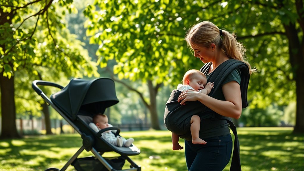 babywearing as an alternative to stroller naps during daily activities