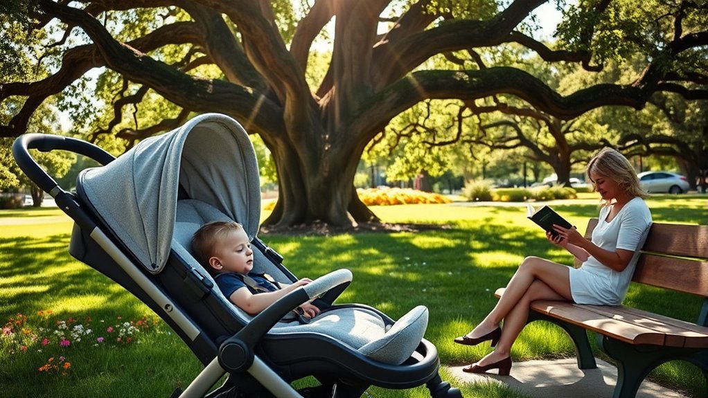 parent balancing stroller naps with daily family routine