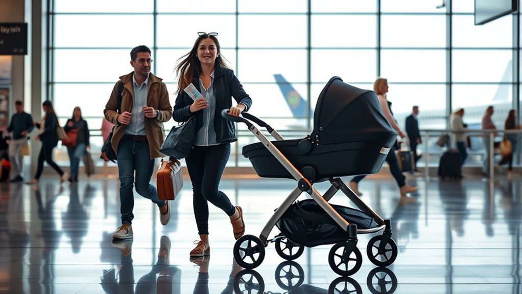 FAA approved car seat prepared for use on an airplane seat