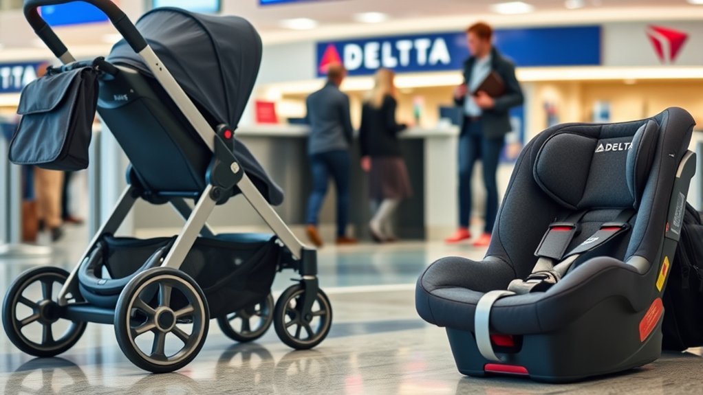 FAA-approved car seat travel guidelines for Delta flights