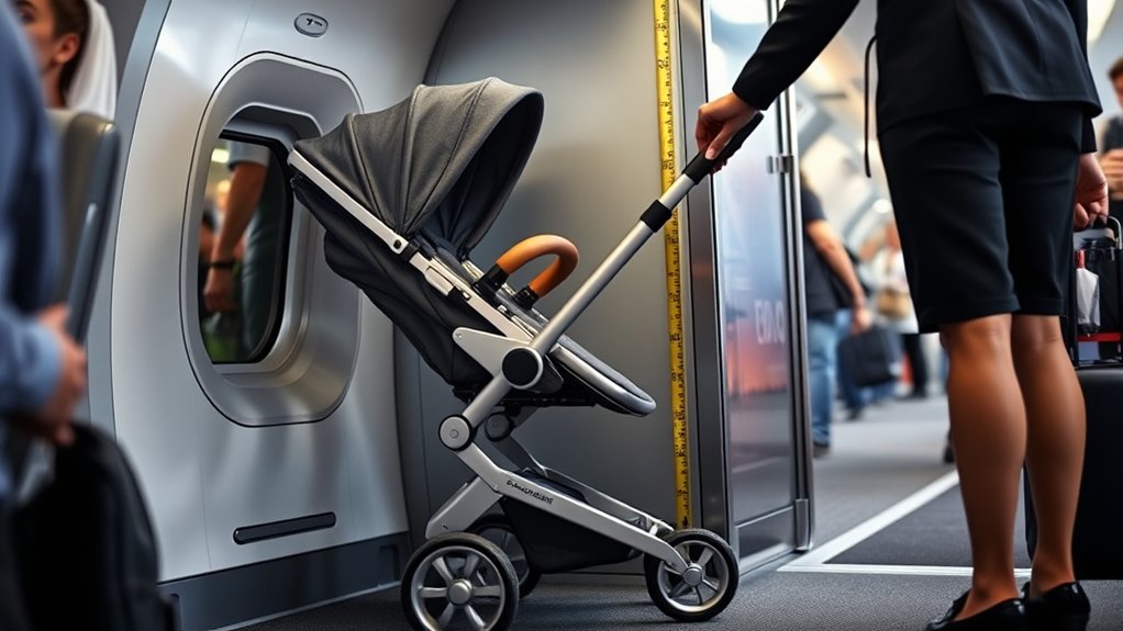 compact carry-on stroller folded for air travel