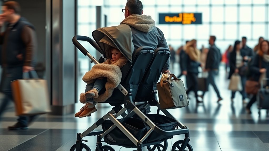 child staying comfortable during airport travel delays