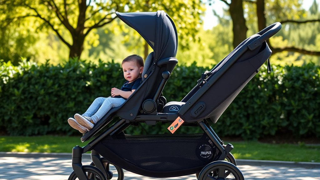 Nuna DEMI Next child comfort features with reclining seat and smooth ride design
