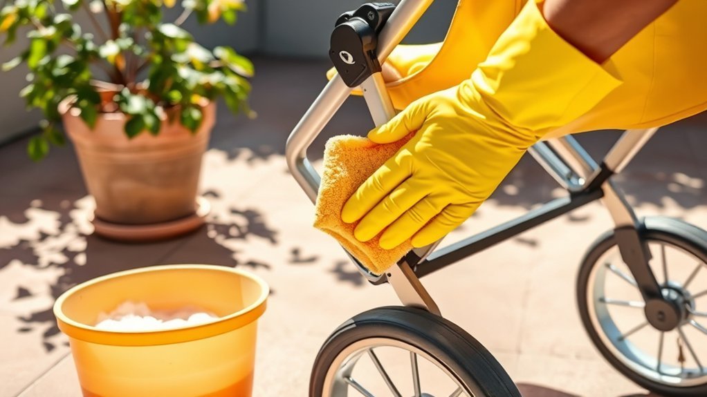 clean lubricate maintain stroller
