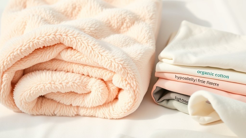 soft cotton fleece and minky materials for a safe stroller blanket