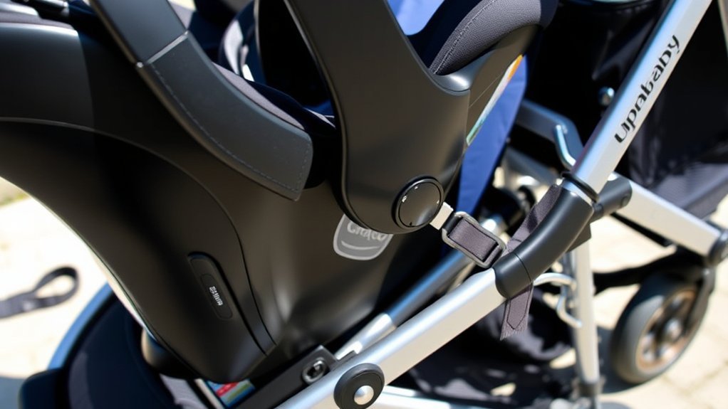 Connecting a Graco Classic Connect car seat to a stroller adapter