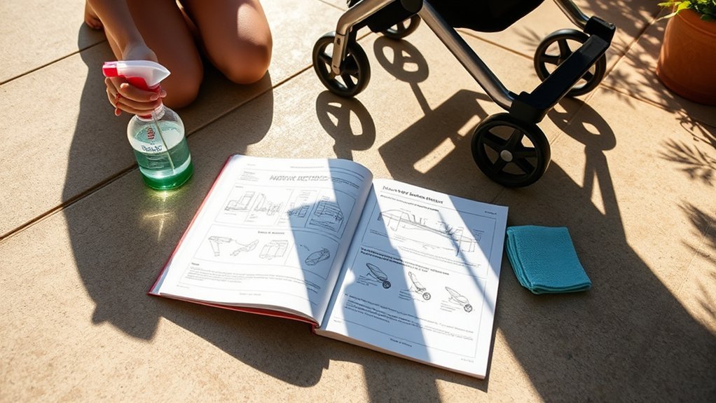 consult stroller manual first